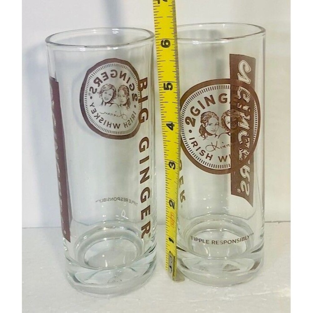 Pair 2 Gingers Big Ginger Irish Whiskey 6” pint glasses EUC - Picture 4 of 4